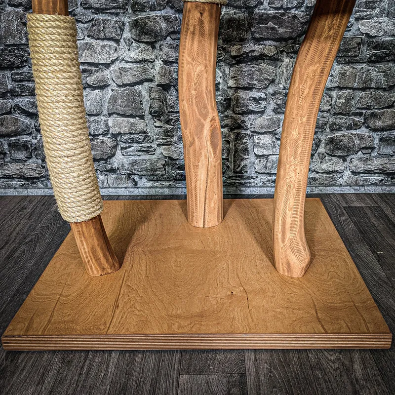 Naturkratzbaum 3253 Kratzbaum Natur Holz Design 143 cm hoch Katzenbaum