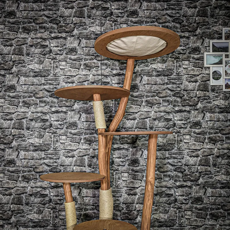 Naturkratzbaum 3231 Kratzbaum Natur Holz Design 175 cm hoch Katzenbaum
