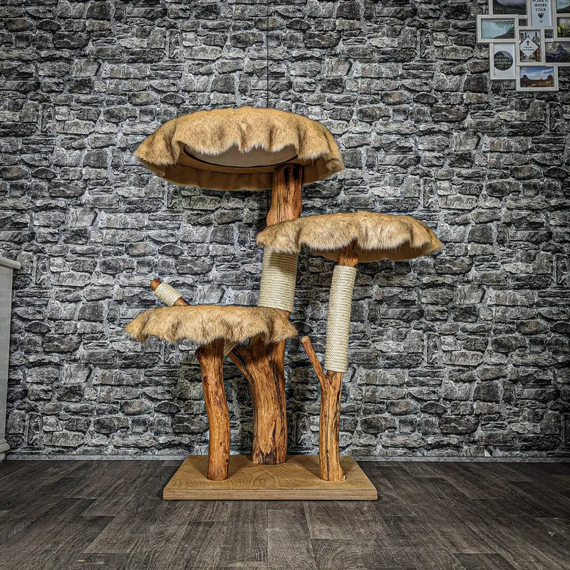 Naturkratzbaum 3610 Kratzbaum Natur Holz Design 115 cm hoch Katzenbaum