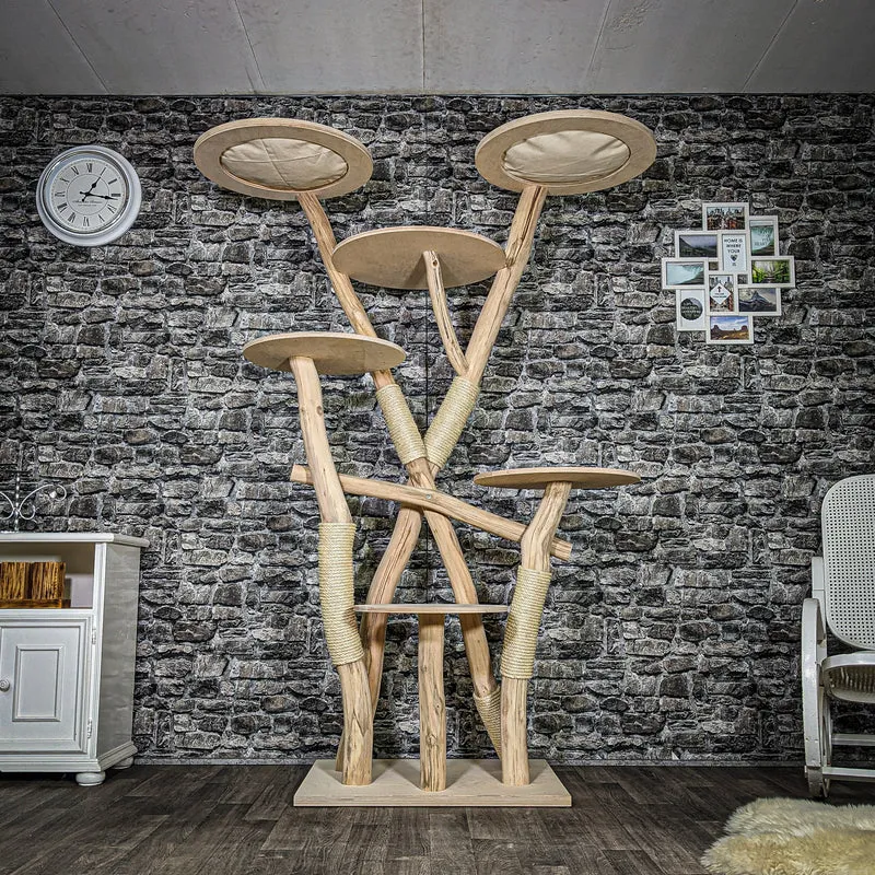 Naturkratzbaum 3609 Kratzbaum Natur Holz Design 203 cm hoch Katzenbaum