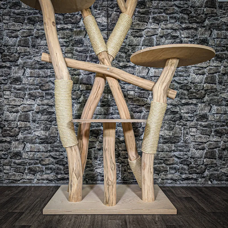 Naturkratzbaum 3609 Kratzbaum Natur Holz Design 203 cm hoch Katzenbaum
