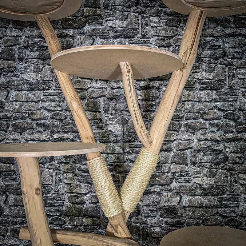 Naturkratzbaum 3609 Kratzbaum Natur Holz Design 203 cm hoch Katzenbaum