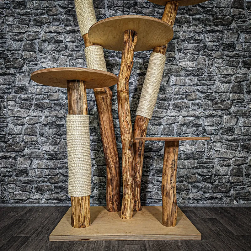 Naturkratzbaum 3608 Kratzbaum Natur Holz Design 173 cm hoch Katzenbaum