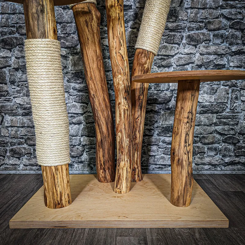 Naturkratzbaum 3608 Kratzbaum Natur Holz Design 173 cm hoch Katzenbaum
