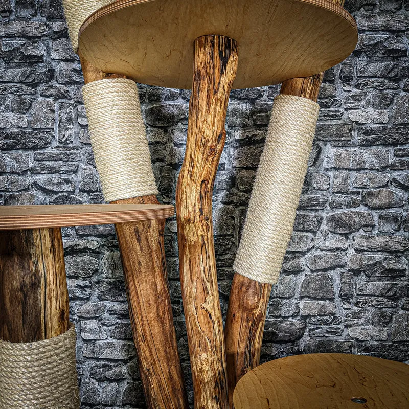 Naturkratzbaum 3608 Kratzbaum Natur Holz Design 173 cm hoch Katzenbaum