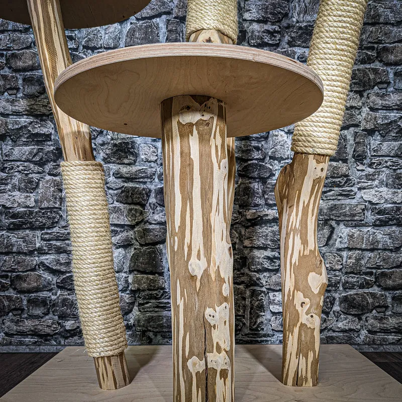 Naturkratzbaum 3605 Kratzbaum Natur Holz Design 146 cm hoch Katzenbaum