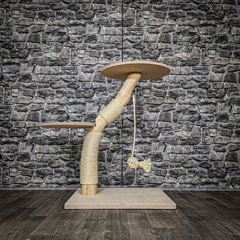Naturkratzbaum 3603 Kratzbaum Natur Holz Design 84 cm hoch Katzenbaum