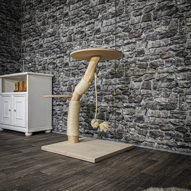 Naturkratzbaum 3603 Kratzbaum Natur Holz Design 84 cm hoch Katzenbaum
