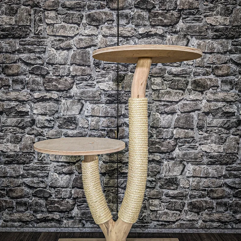 Naturkratzbaum 3602 Kratzbaum Natur Holz Design 87 cm hoch Katzenbaum