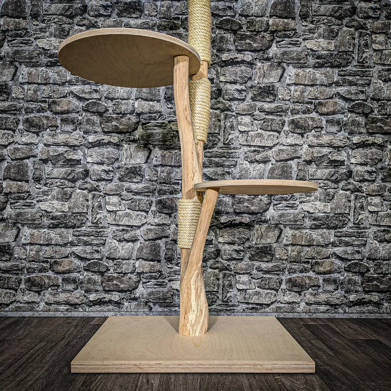 Naturkratzbaum 3599 Kratzbaum Natur Holz Design 119 cm hoch Katzenbaum