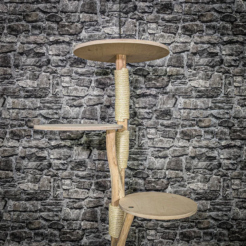Naturkratzbaum 3599 Kratzbaum Natur Holz Design 119 cm hoch Katzenbaum
