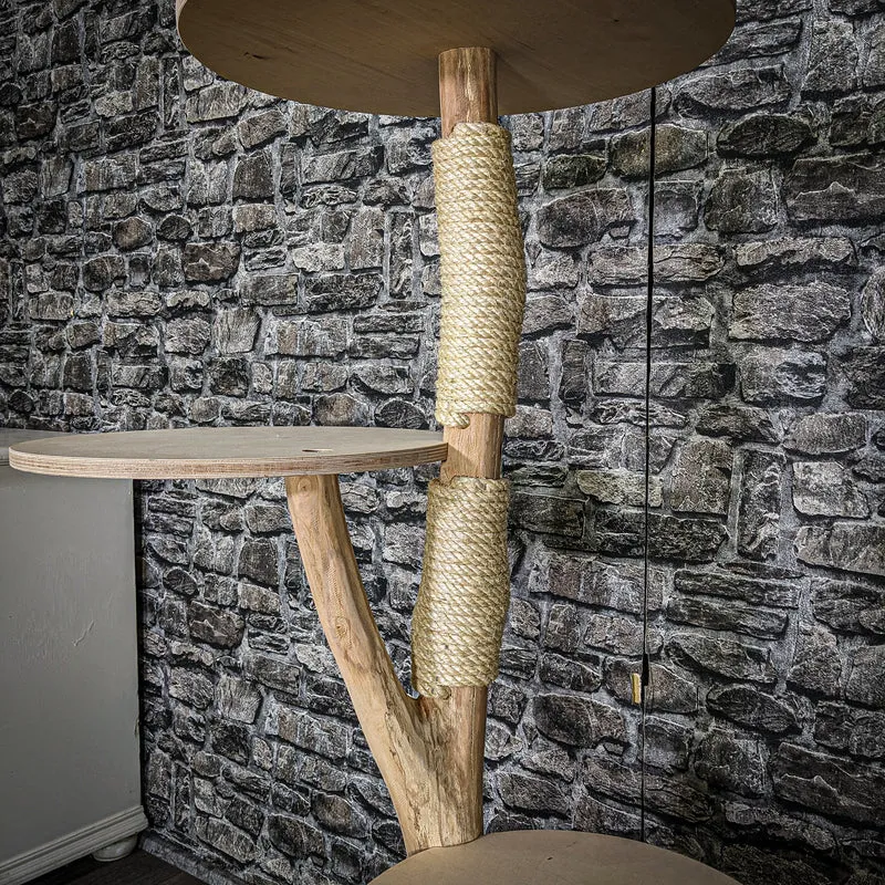Naturkratzbaum 3599 Kratzbaum Natur Holz Design 119 cm hoch Katzenbaum