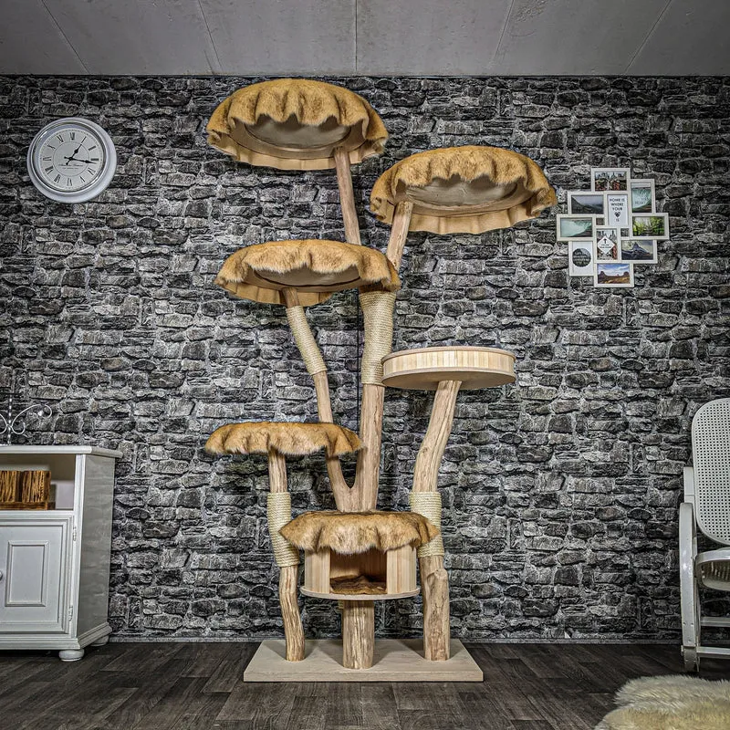 Naturkratzbaum 3598 Kratzbaum Natur Holz Design 206 cm hoch Katzenbaum