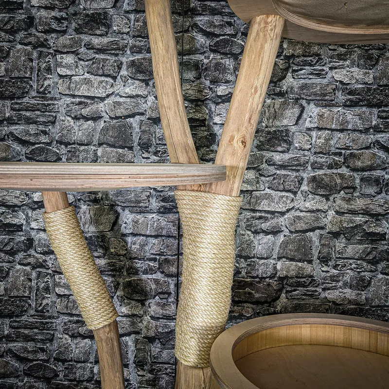 Naturkratzbaum 3598 Kratzbaum Natur Holz Design 206 cm hoch Katzenbaum