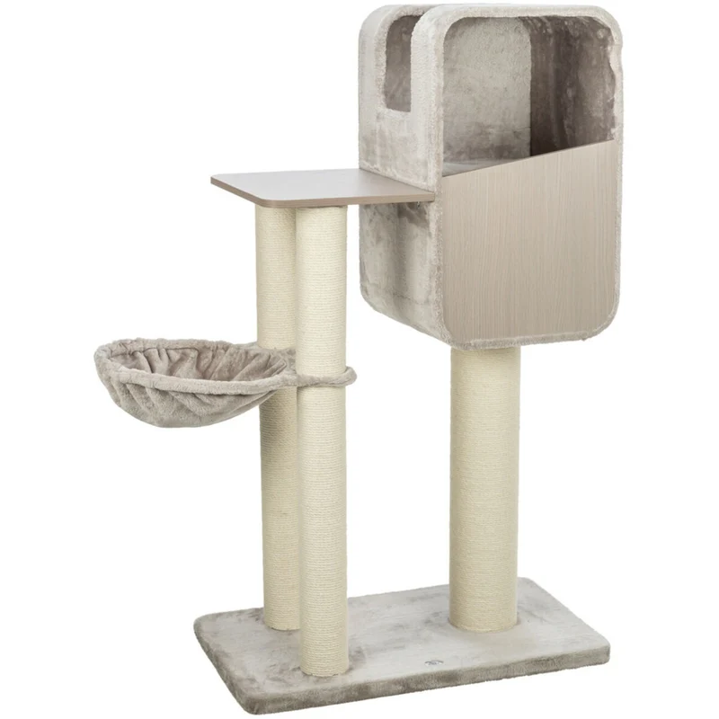 TRIXIE Kratzbaum Marina – Robuster Kratzbaum in Holz-Optik, ideal für mittlere Katzen 🏠