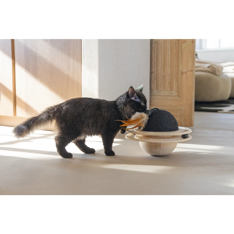 Spielball Kratzball aus Holz Baya für Katzen