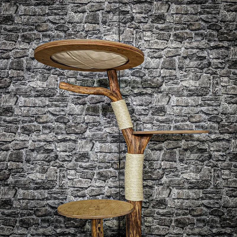 Naturkratzbaum 3593 Kratzbaum Natur Holz Design 116 cm hoch Katzenbaum