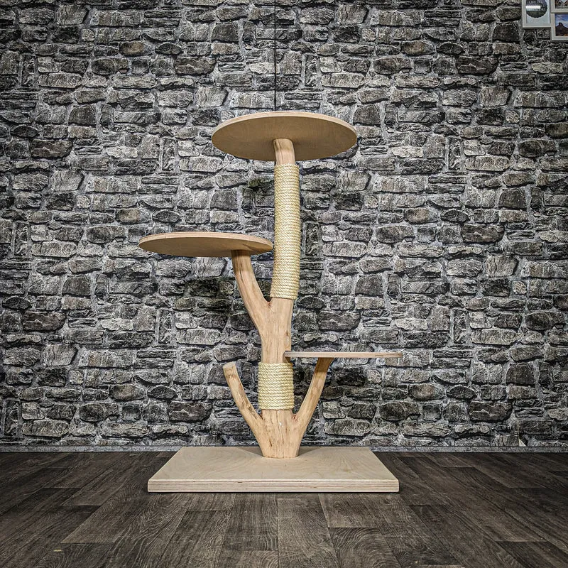Naturkratzbaum 3592 Kratzbaum Natur Holz Design 103 cm hoch Katzenbaum