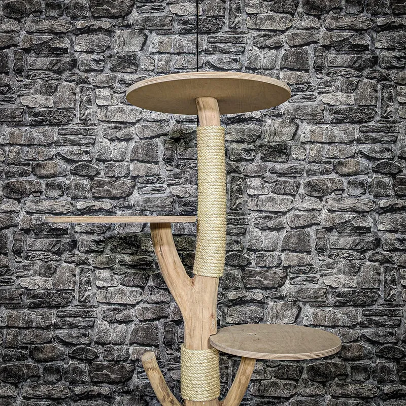 Naturkratzbaum 3592 Kratzbaum Natur Holz Design 103 cm hoch Katzenbaum