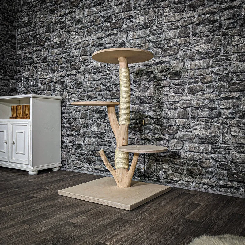 Naturkratzbaum 3592 Kratzbaum Natur Holz Design 103 cm hoch Katzenbaum