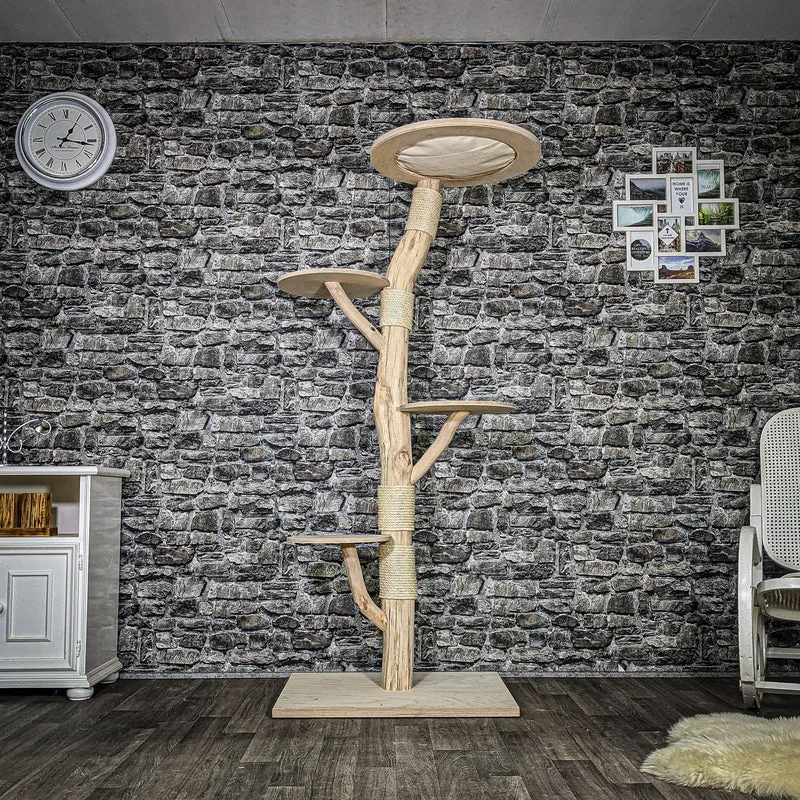 Naturkratzbaum 3589 Kratzbaum Natur Holz Design 186 cm hoch Katzenbaum