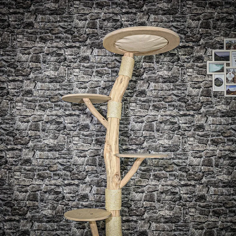 Naturkratzbaum 3589 Kratzbaum Natur Holz Design 186 cm hoch Katzenbaum
