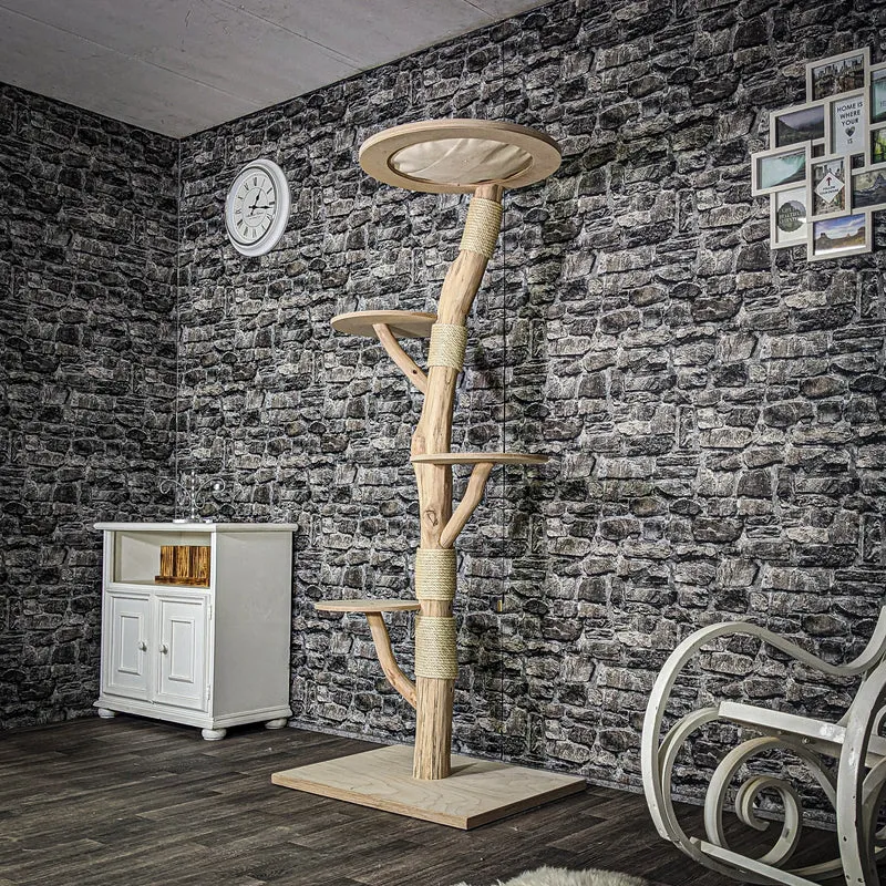 Naturkratzbaum 3589 Kratzbaum Natur Holz Design 186 cm hoch Katzenbaum