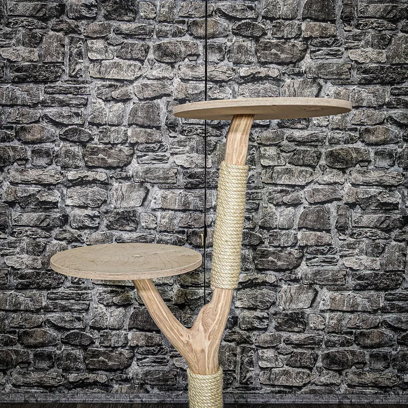 Naturkratzbaum 3582 Kratzbaum Natur Holz Design 90 cm hoch Katzenbaum