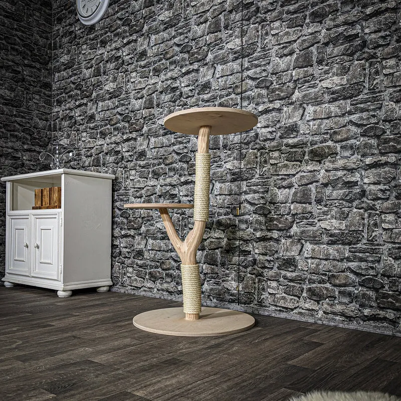 Naturkratzbaum 3582 Kratzbaum Natur Holz Design 90 cm hoch Katzenbaum
