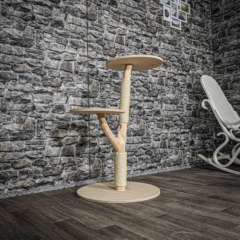 Naturkratzbaum 3582 Kratzbaum Natur Holz Design 90 cm hoch Katzenbaum
