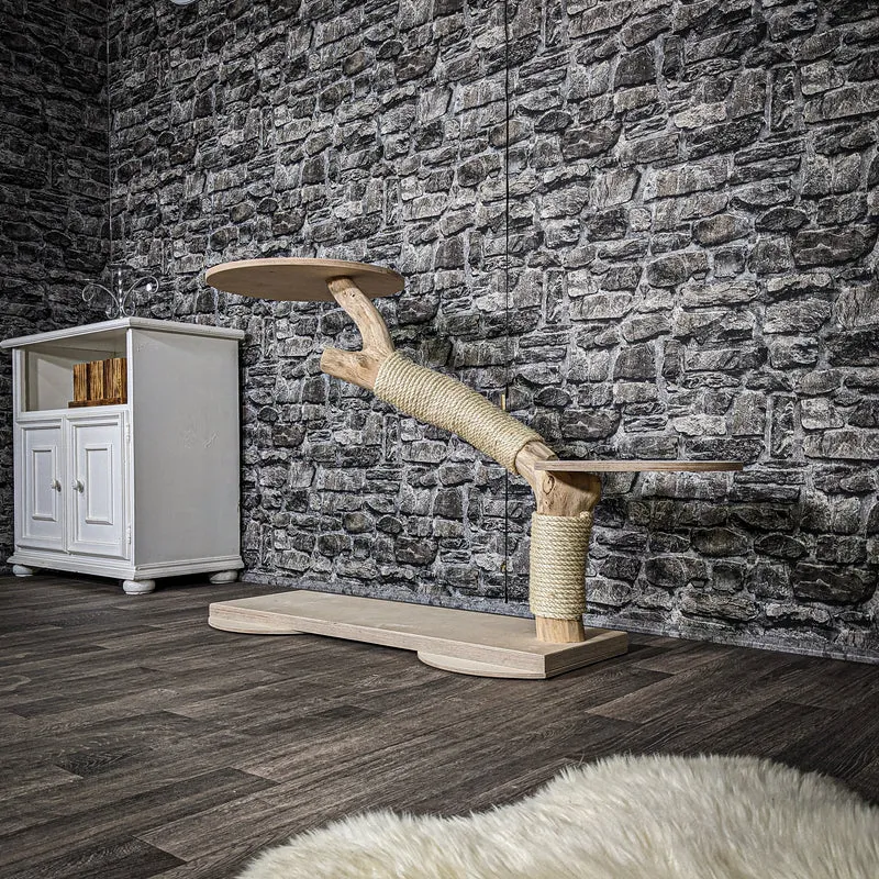 Naturkratzbaum 3581 Kratzbaum Natur Holz Design 80 cm hoch Katzenbaum