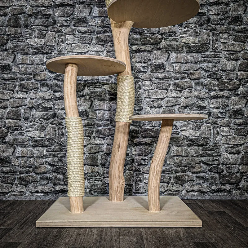 Naturkratzbaum 3580 Kratzbaum Natur Holz Design 145 cm hoch Katzenbaum