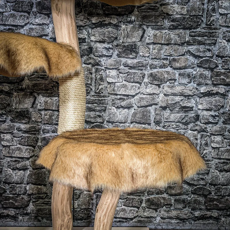 Naturkratzbaum 3580 Kratzbaum Natur Holz Design 145 cm hoch Katzenbaum