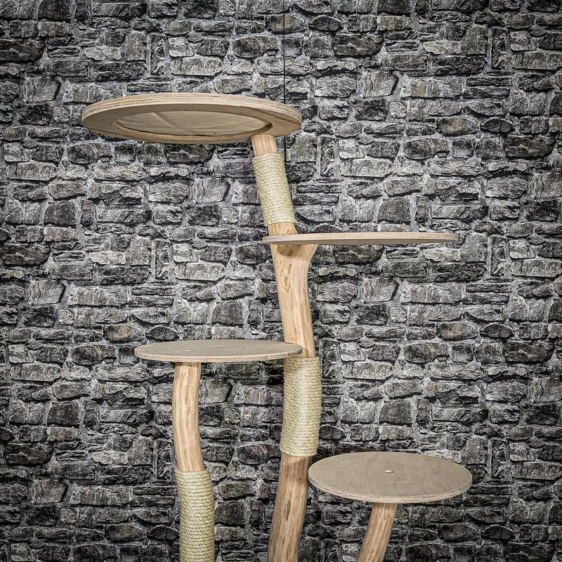 Naturkratzbaum 3580 Kratzbaum Natur Holz Design 145 cm hoch Katzenbaum