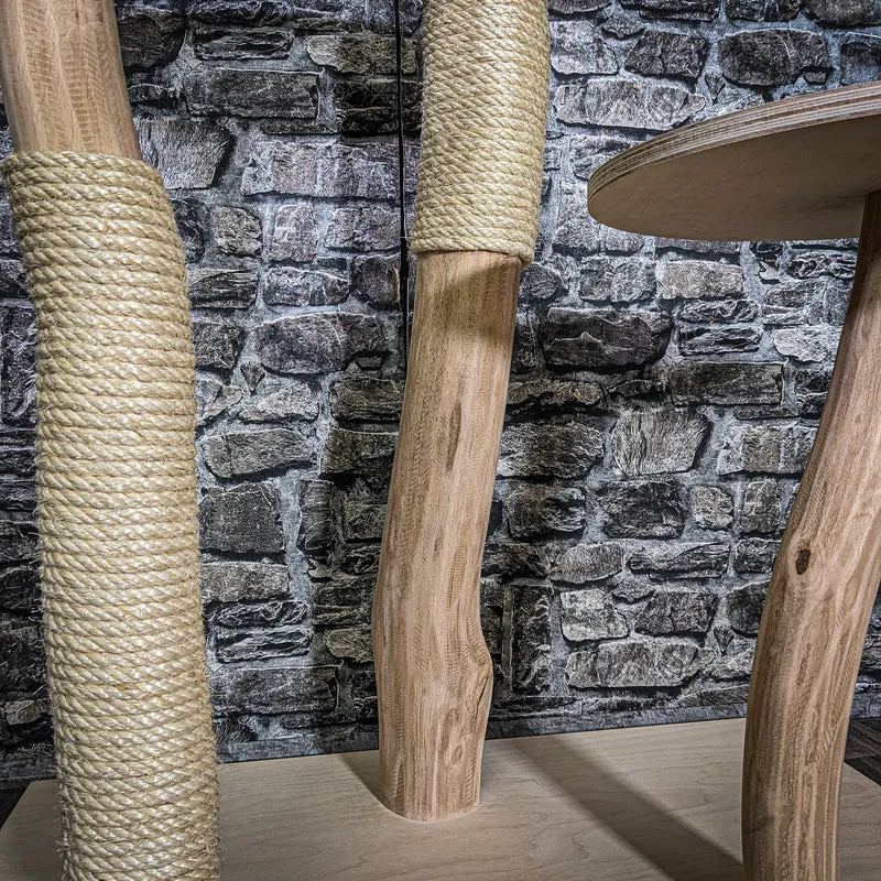 Naturkratzbaum 3580 Kratzbaum Natur Holz Design 145 cm hoch Katzenbaum