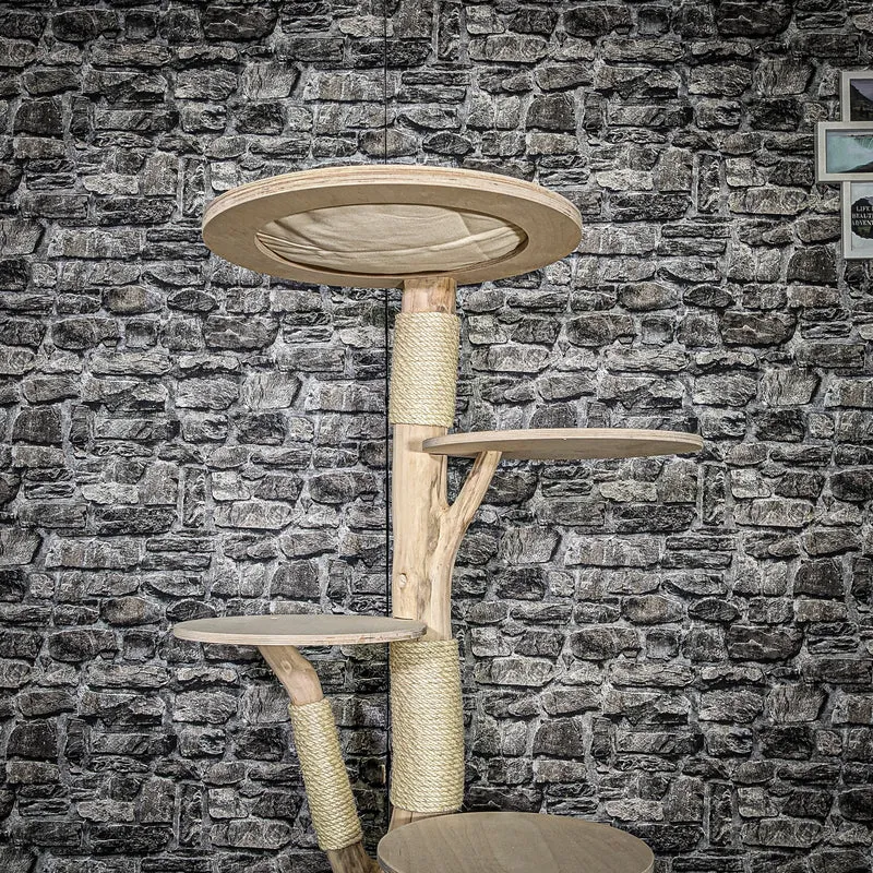 Naturkratzbaum 3579 Kratzbaum Natur Holz Design 148 cm hoch Katzenbaum