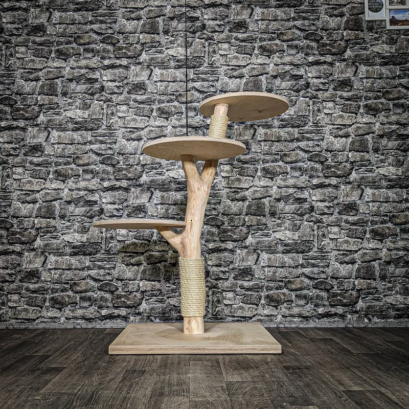 Naturkratzbaum 3578 Kratzbaum Natur Holz Design 102 cm hoch Katzenbaum