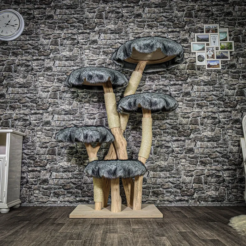 Naturkratzbaum 3577 Kratzbaum Natur Holz Design 156 cm hoch Katzenbaum
