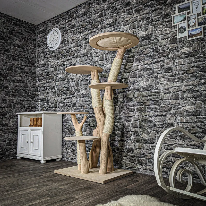 Naturkratzbaum 3577 Kratzbaum Natur Holz Design 156 cm hoch Katzenbaum