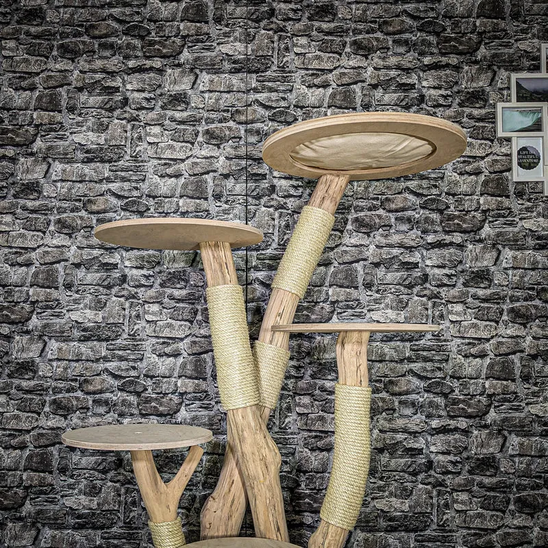 Naturkratzbaum 3577 Kratzbaum Natur Holz Design 156 cm hoch Katzenbaum