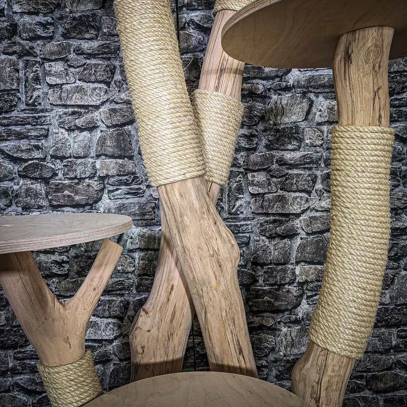 Naturkratzbaum 3577 Kratzbaum Natur Holz Design 156 cm hoch Katzenbaum