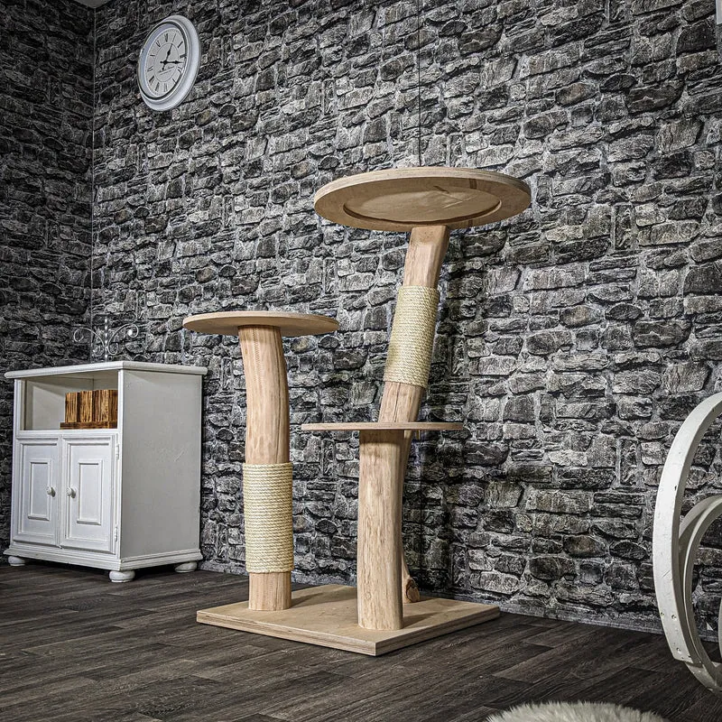 Naturkratzbaum 3576 Kratzbaum Natur Holz Design 112 cm hoch Katzenbaum