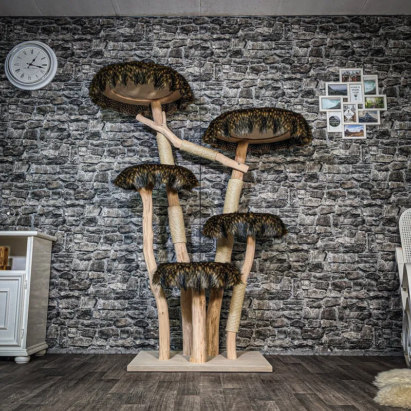 Naturkratzbaum 3574 Kratzbaum Natur Holz Design 175 cm hoch Katzenbaum