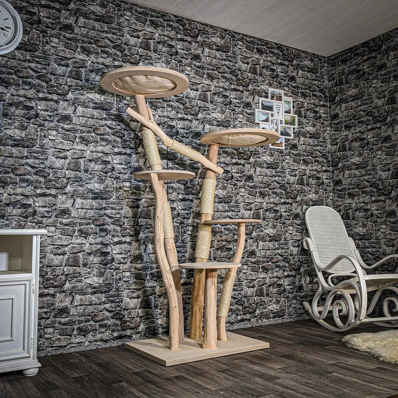Naturkratzbaum 3574 Kratzbaum Natur Holz Design 175 cm hoch Katzenbaum