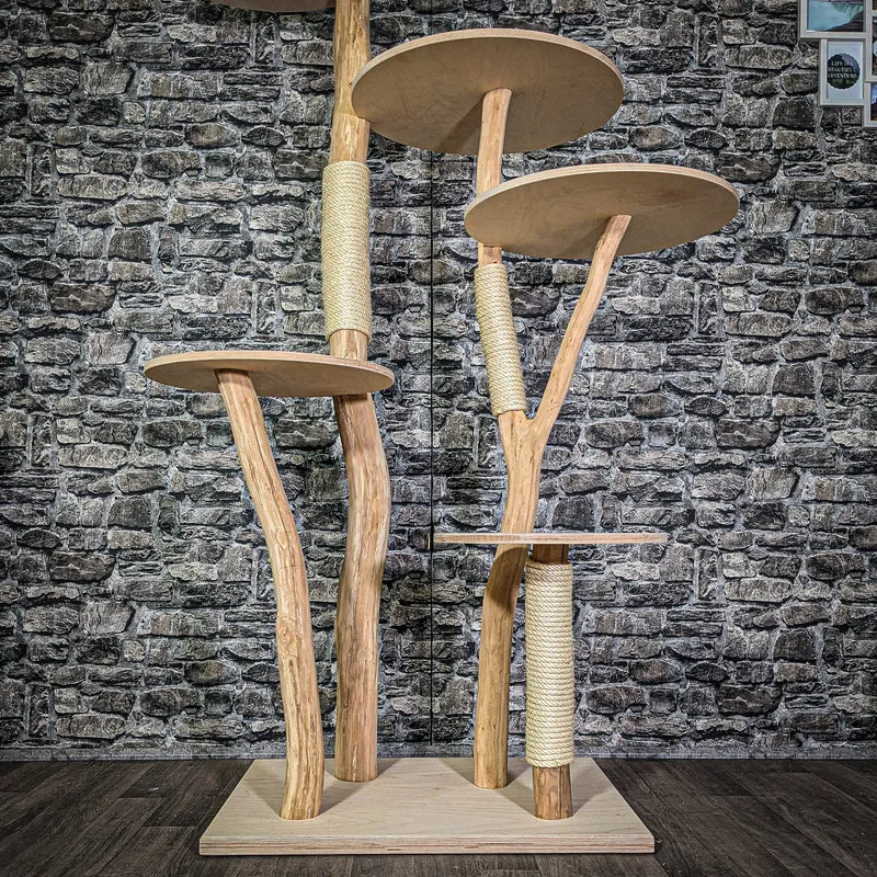 Naturkratzbaum 3002 Kratzbaum Natur Holz Design 176 cm hoch Katzenbaum