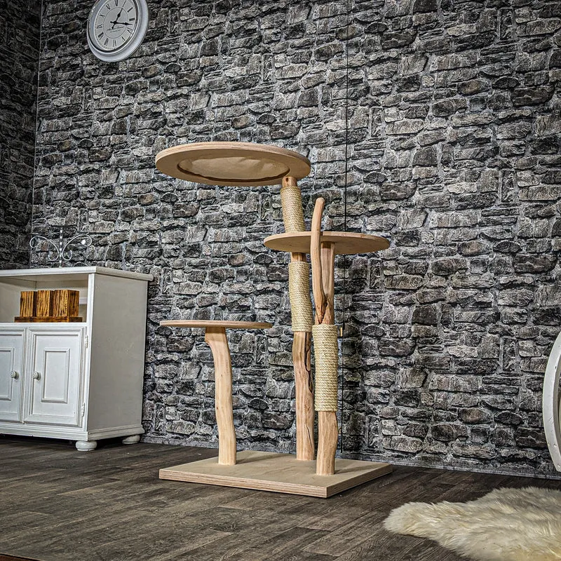 Naturkratzbaum 3571 Kratzbaum Natur Holz Design 113 cm hoch Katzenbaum