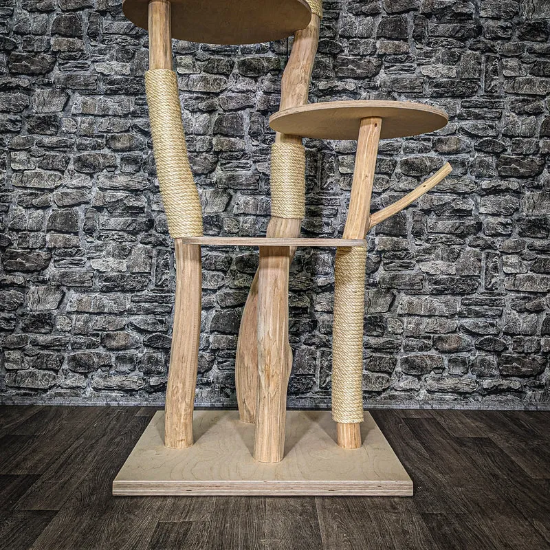 Naturkratzbaum 3569 Kratzbaum Natur Holz Design 145 cm hoch Katzenbaum