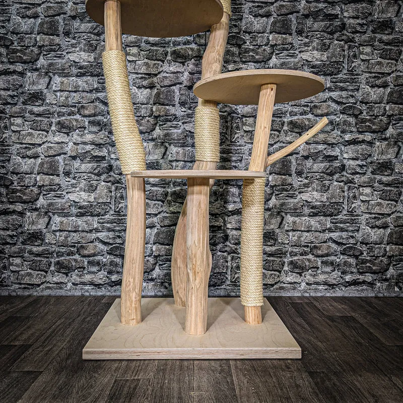 Naturkratzbaum 3569 Kratzbaum Natur Holz Design 145 cm hoch Katzenbaum