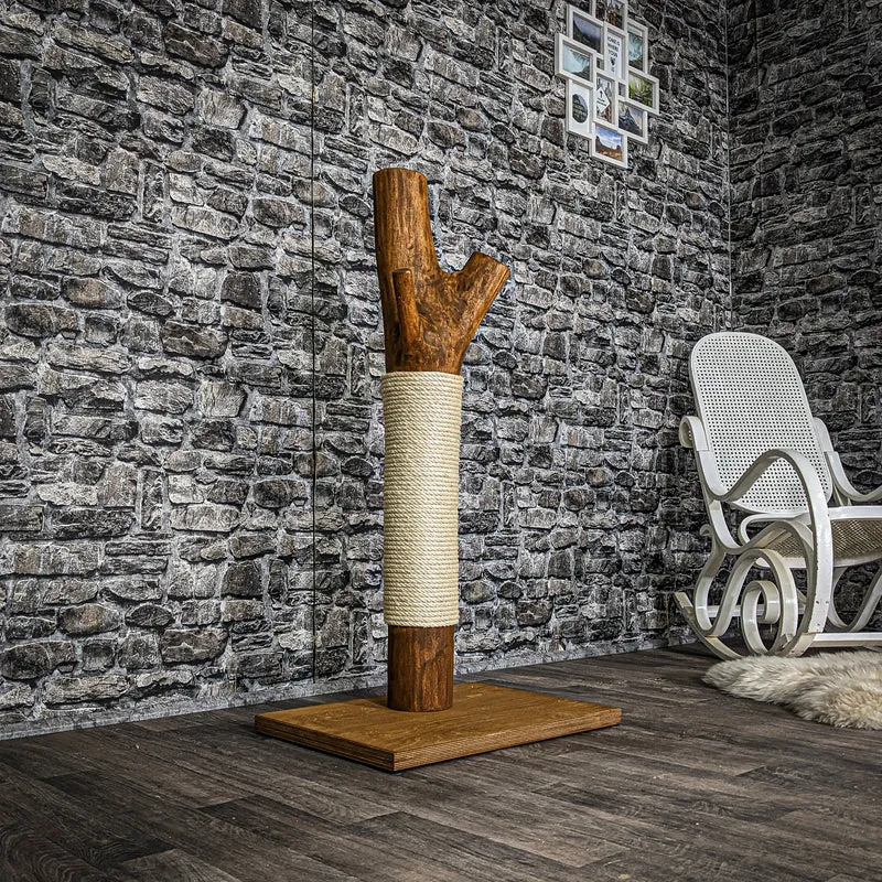 RESERVIERT + ÄNDERUNG - Kratzstamm 3567 Natur Holz Design Kratzbaum 104 cm hoch Naturkratzbaum