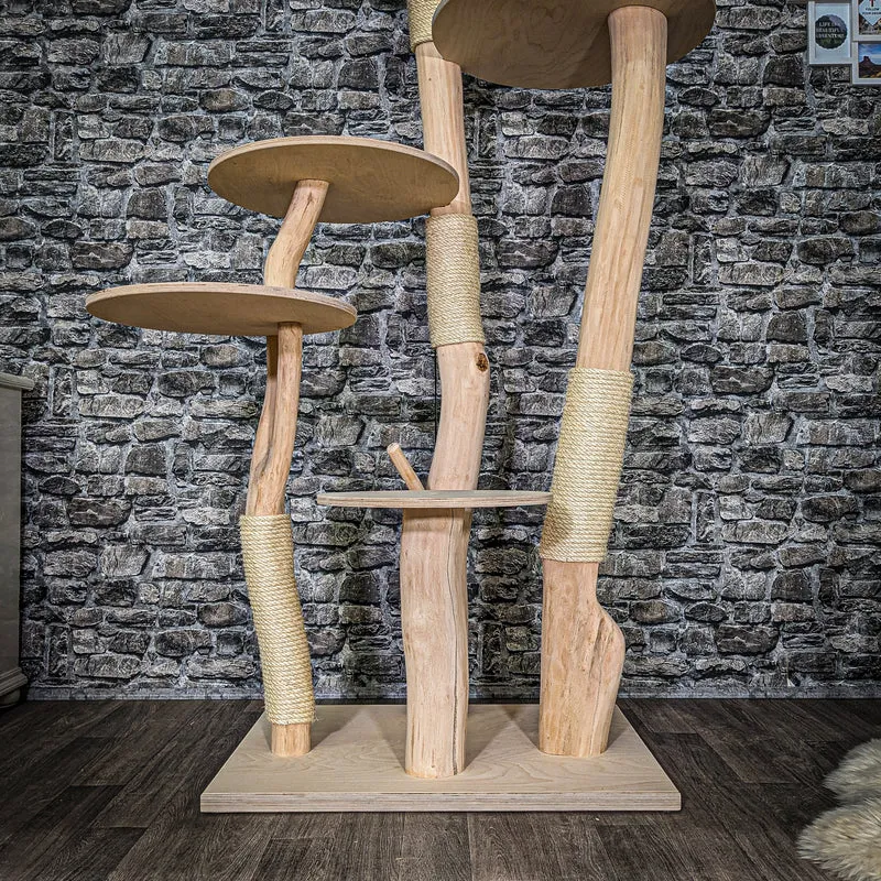 Naturkratzbaum 3566 Kratzbaum Natur Holz Design 174 cm hoch Katzenbaum